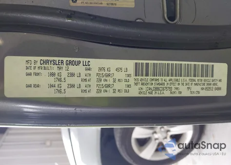 2012 Jeep Compass Sport z USA, uszkodzony, nr VIN 1C4NJDBB6CD675793